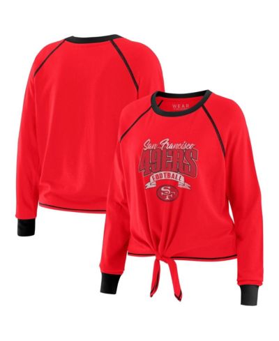 WEAR by Erin Andrews женский топ с длинным рукавом и завязками San Francisco 49ers алый/черный