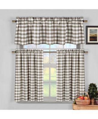 Комплект кухонных штор Kate Aurora Complete 3 Piece Country Farmhouse Plaid