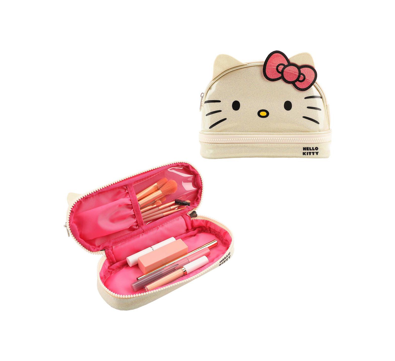 Косметичка Hello Kitty с белым глиттером 6"