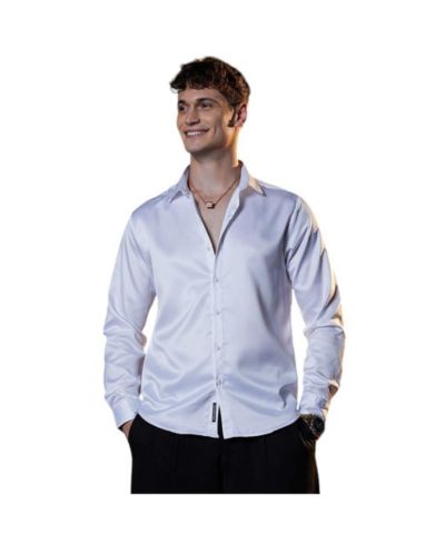 Мужская рубашка Campus Sutra Chalk White Satin Lustre