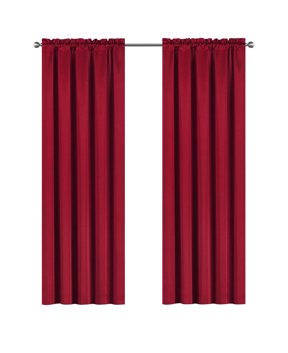 Рождественские шторы Kate Aurora Crinkle Sheer 2 Piece Red 84 in. Long