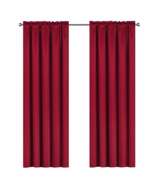 Рождественские шторы Kate Aurora Crinkle Sheer 2 Piece Red 84 in. Long