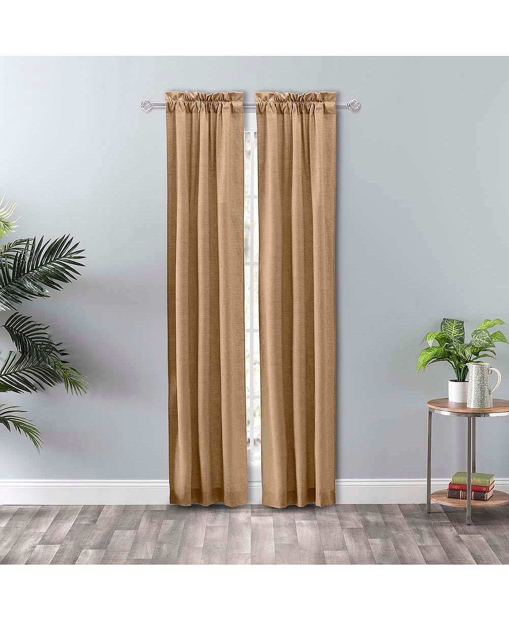 Парные шторы Ellis Curtain Lisa Poly Cotton Duck с завязками бежевые