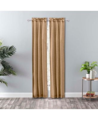 Парные шторы Ellis Curtain Lisa Poly Cotton Duck с завязками бежевые