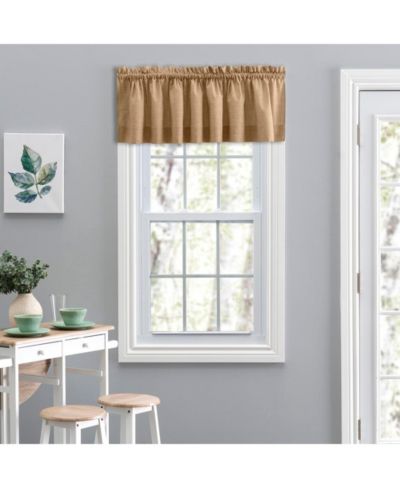 Ellis Lisa Solid Color Poly Cotton 1.5" Rod Pocket Duck Fabric Stylish Tailored Valance 58"x15" Tan