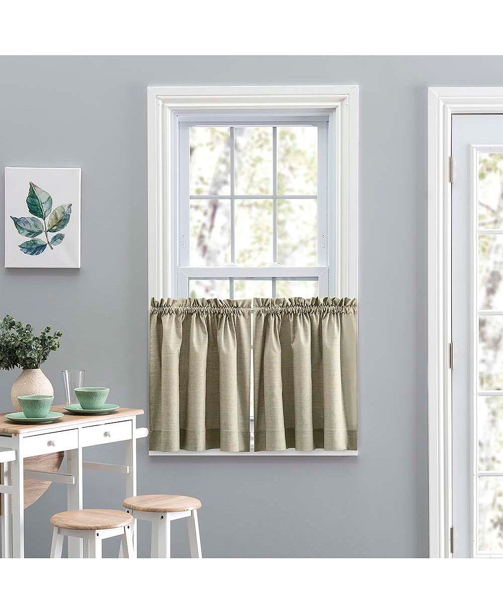 Штора Ellis Curtain Lisa Solid Poly Cotton Duck Fabric Tailored Tiers 56"x36" для гостиной и столовой