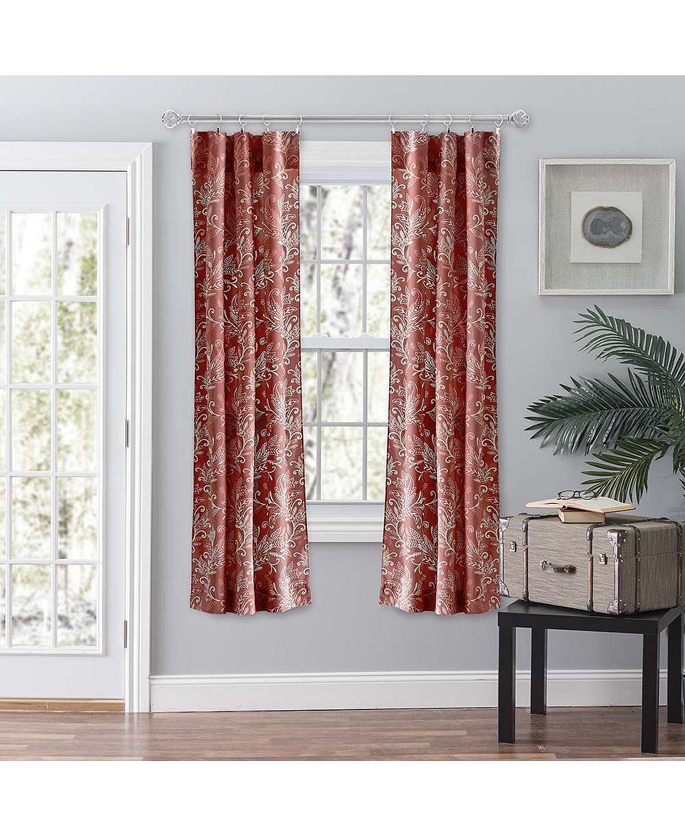 Парные шторы Ellis Curtain Lexington с узором листьев и завязками