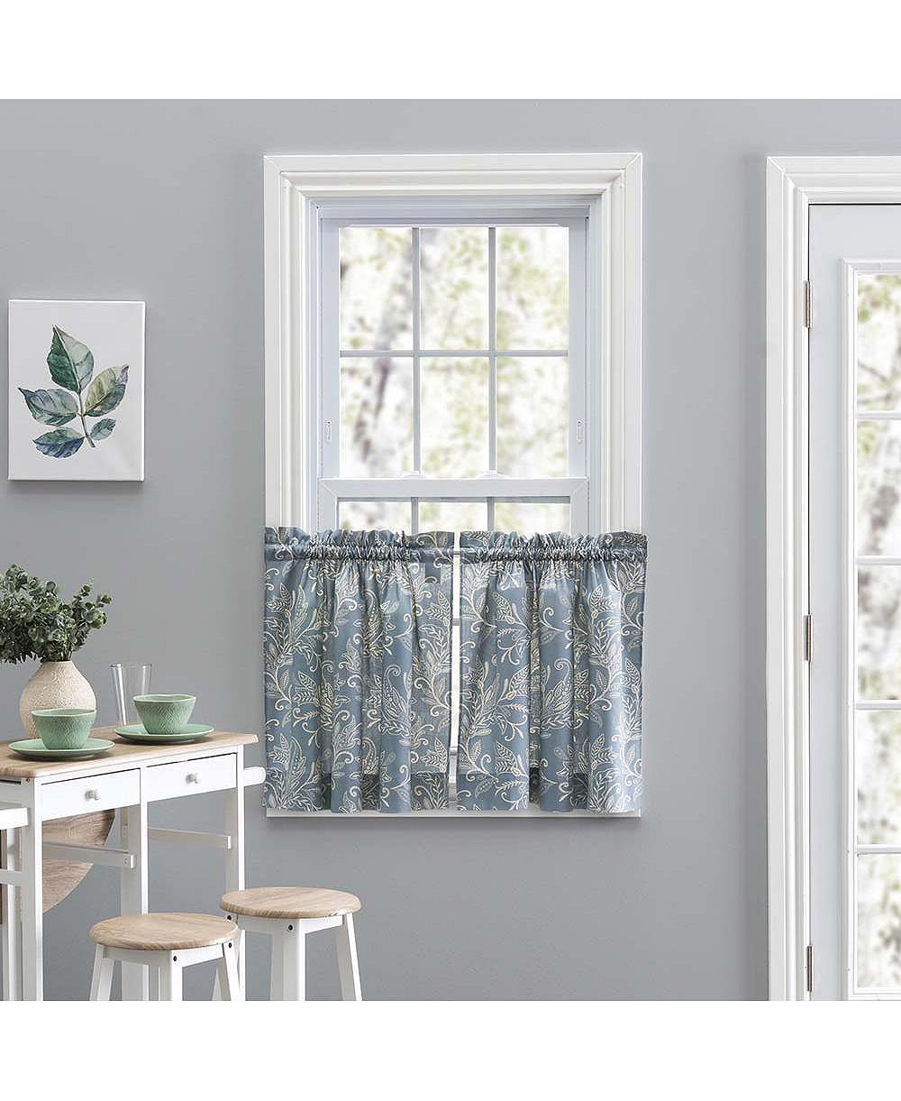 Ellis Curtain Шторы Lexington с узором листьев Blue