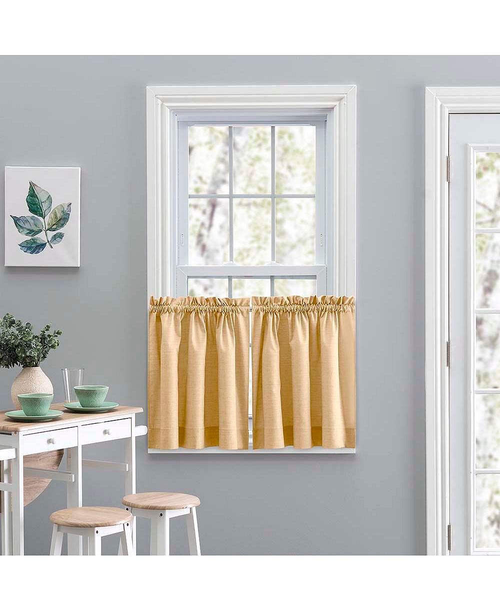 Штора Ellis Curtain Lisa Solid Color Poly Cotton Duck Fabric Tailored Tier Butter