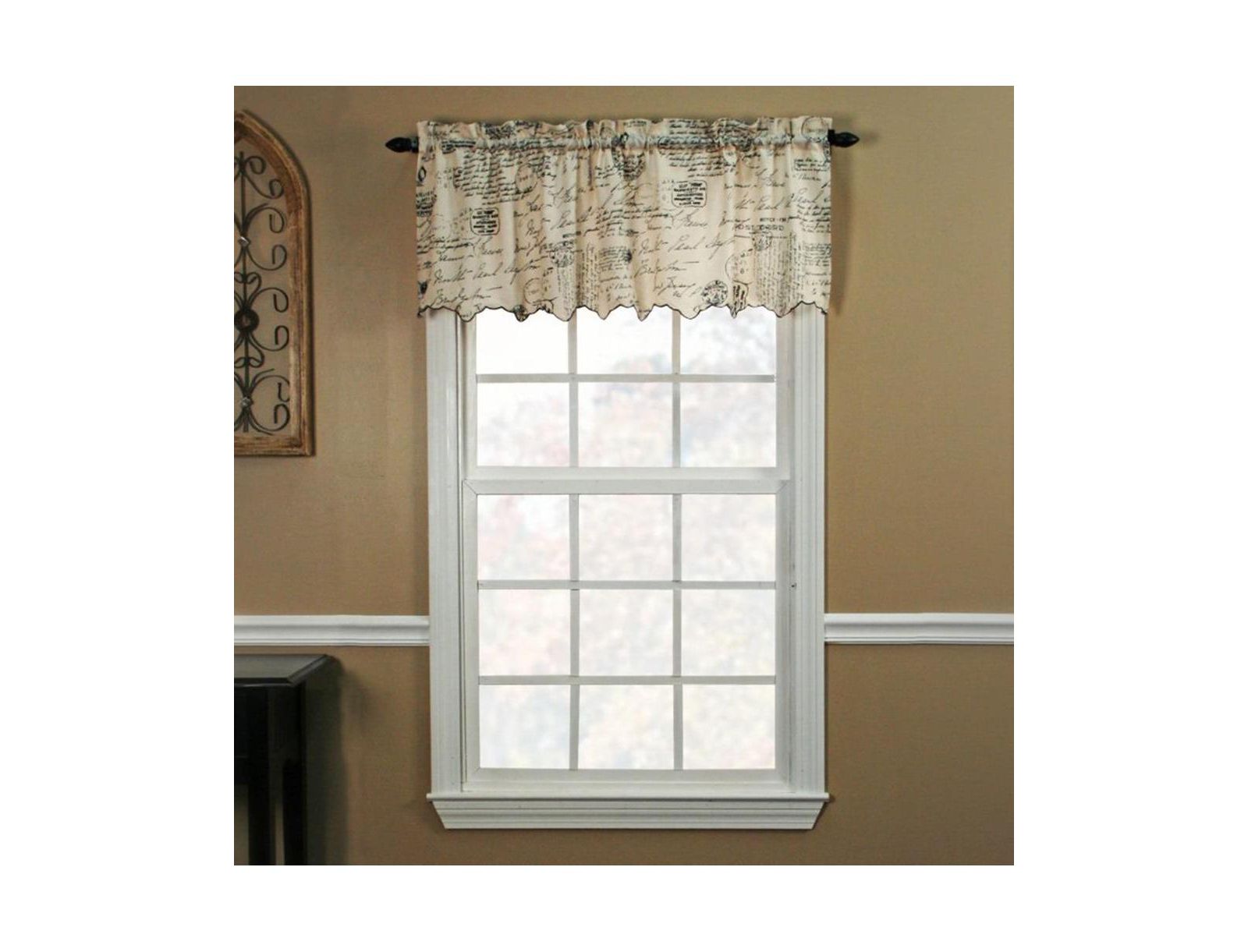 Классическая занавеска для окон Ellis Curtain Script Print Room Darkening 48" x 15"