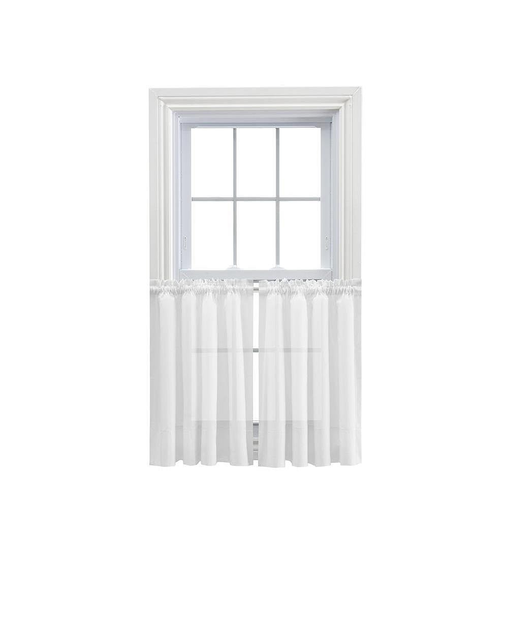 Ellis Curtain Shadow Stripe 1.5" Rod Pocket Tailored Tier Pair for Windows