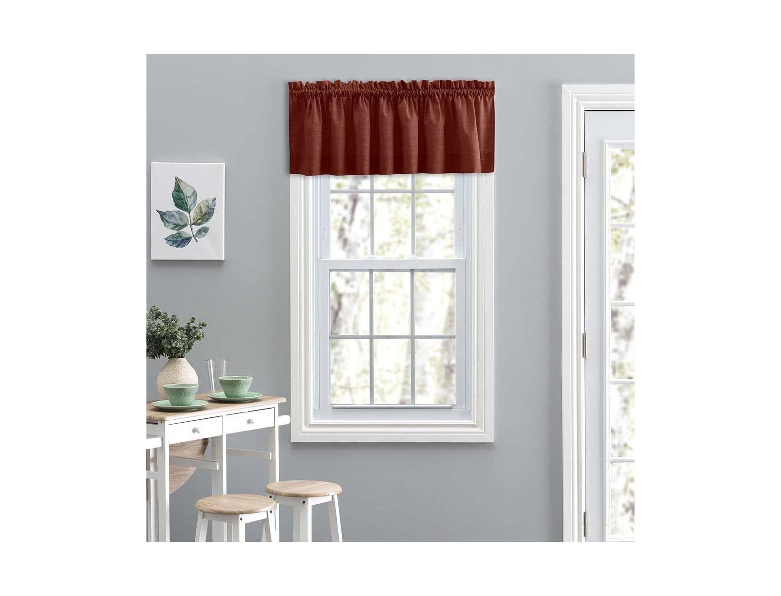 Ellis Curtain Lisa Solid Color Poly Cotton 1.5" Rod Pocket Duck Fabric Stylish Tailored Valance 58" x 15"