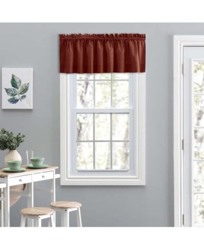 Ellis Curtain Lisa Solid Color Poly Cotton 1.5" Rod Pocket Duck Fabric Stylish Tailored Valance 58" x 15"