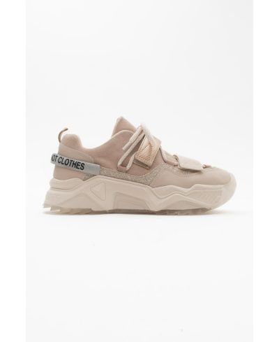 Beige faux leather