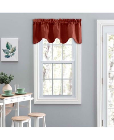 Занавеска Ellis Curtain Lisa Solid Color Poly Cotton Duck Fabric Lined Scallop Valance