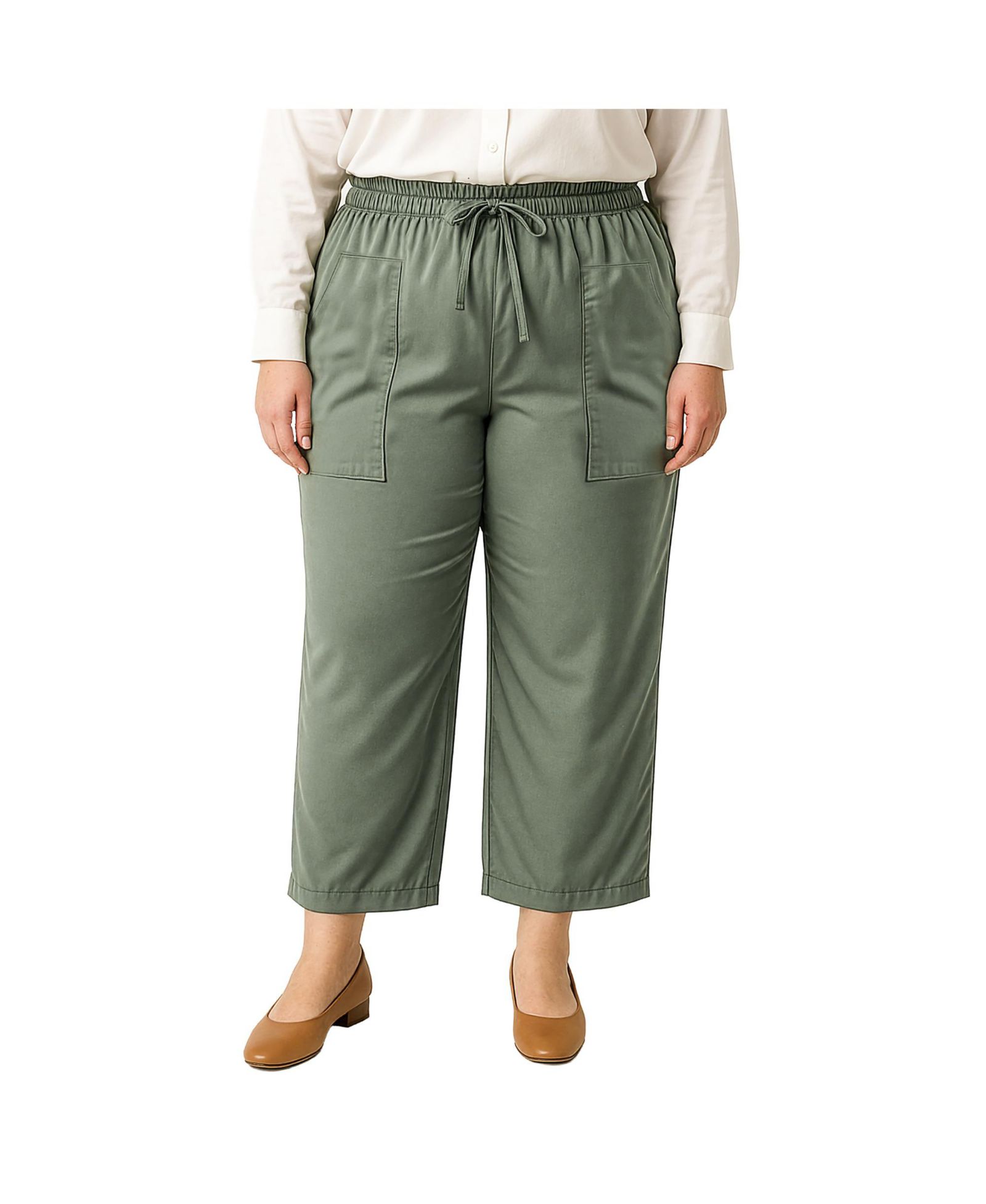 Брюки Standards & Practices Plus Size с высокой талией и широкими штанинами, модель Pull-On