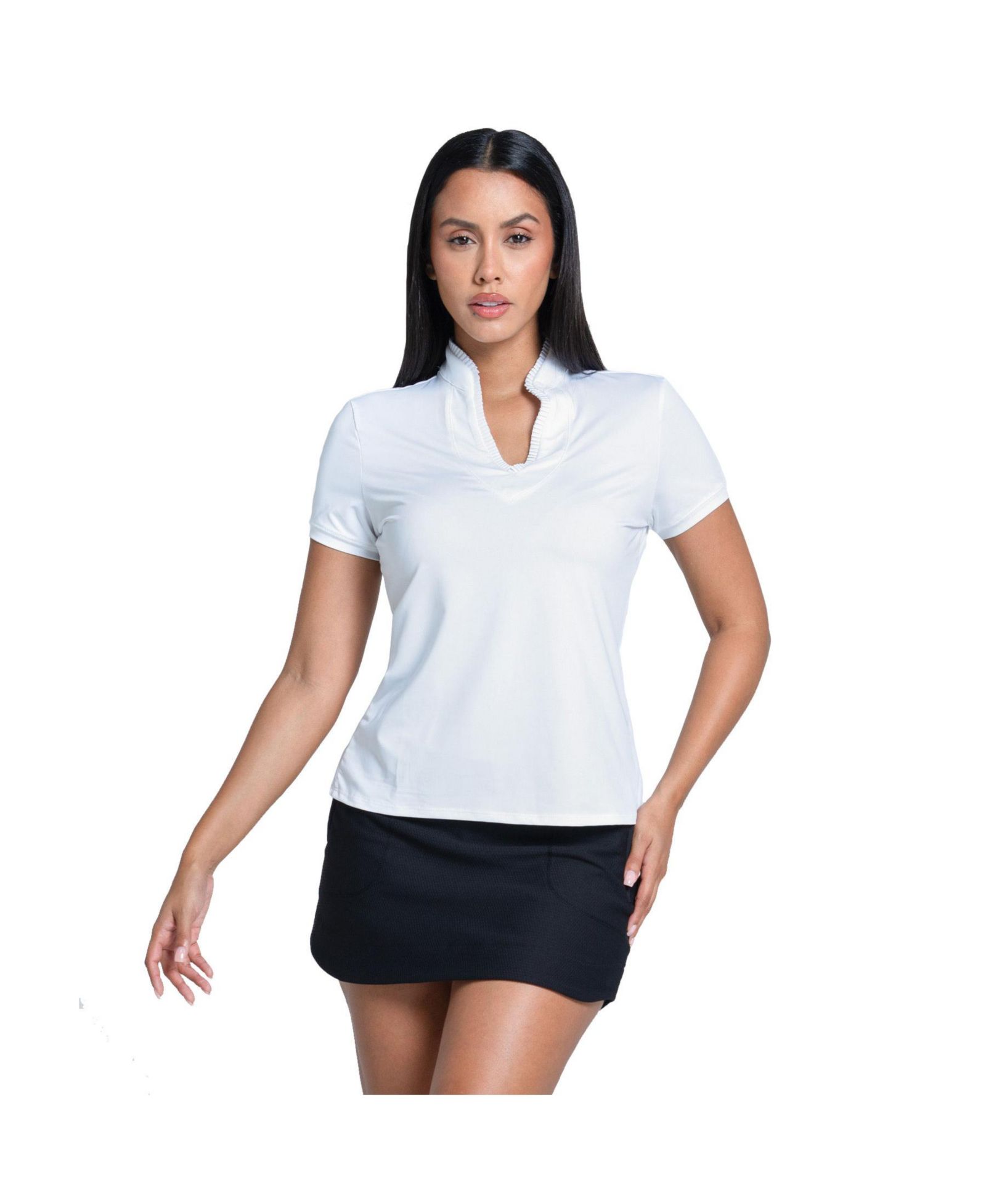 Поло Lucky In Love Women's Pleated Placket Short Sleeve Golf