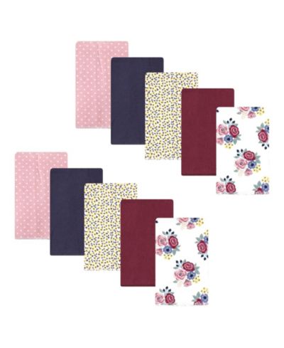 Детские салфетки Hudson Baby Girls 10Pk Flannel Burp Cloth (Cotton Poly)
