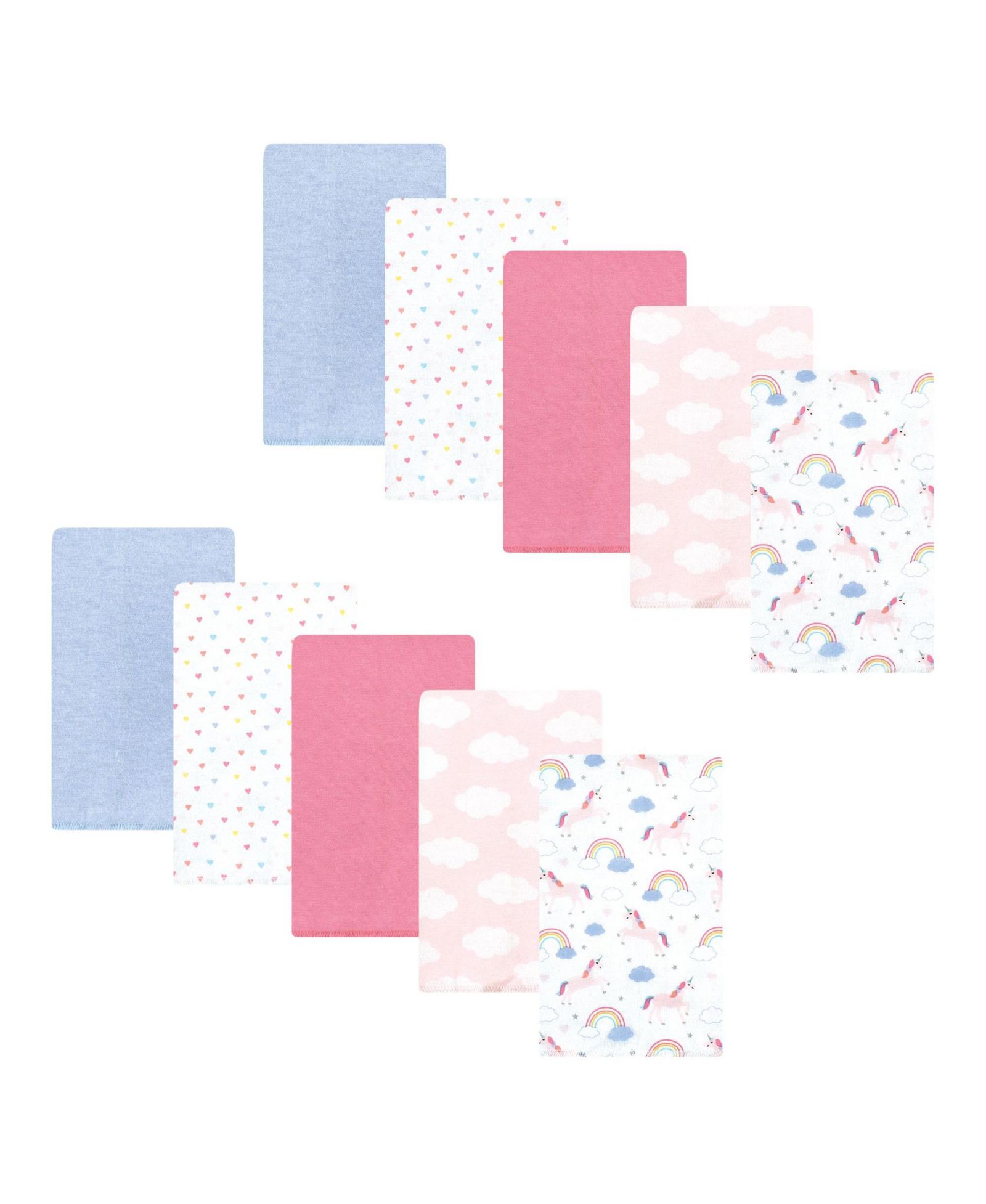 Hudson Baby Girls 10Pk Flannel Burp Cloth (Cotton Poly)