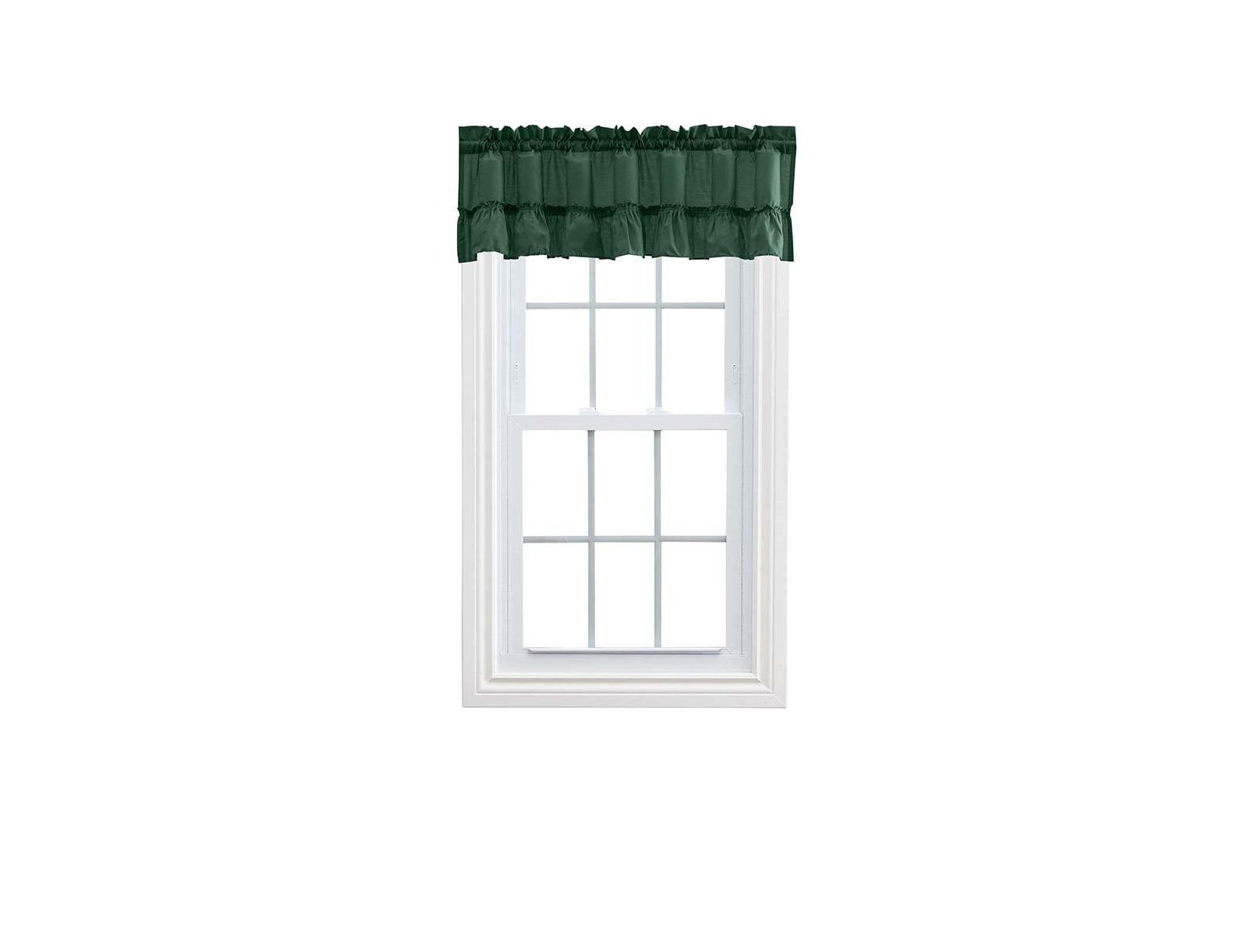 Ellis Curtain1.5" Rod Pocket High Quality Fabric Solid Color Window Ruffled Filler Valance 54"x13"
