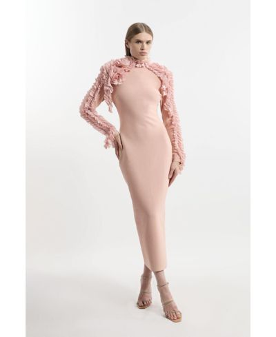 Karen Millen Women's Bandage Rosette Midi Detail Dress