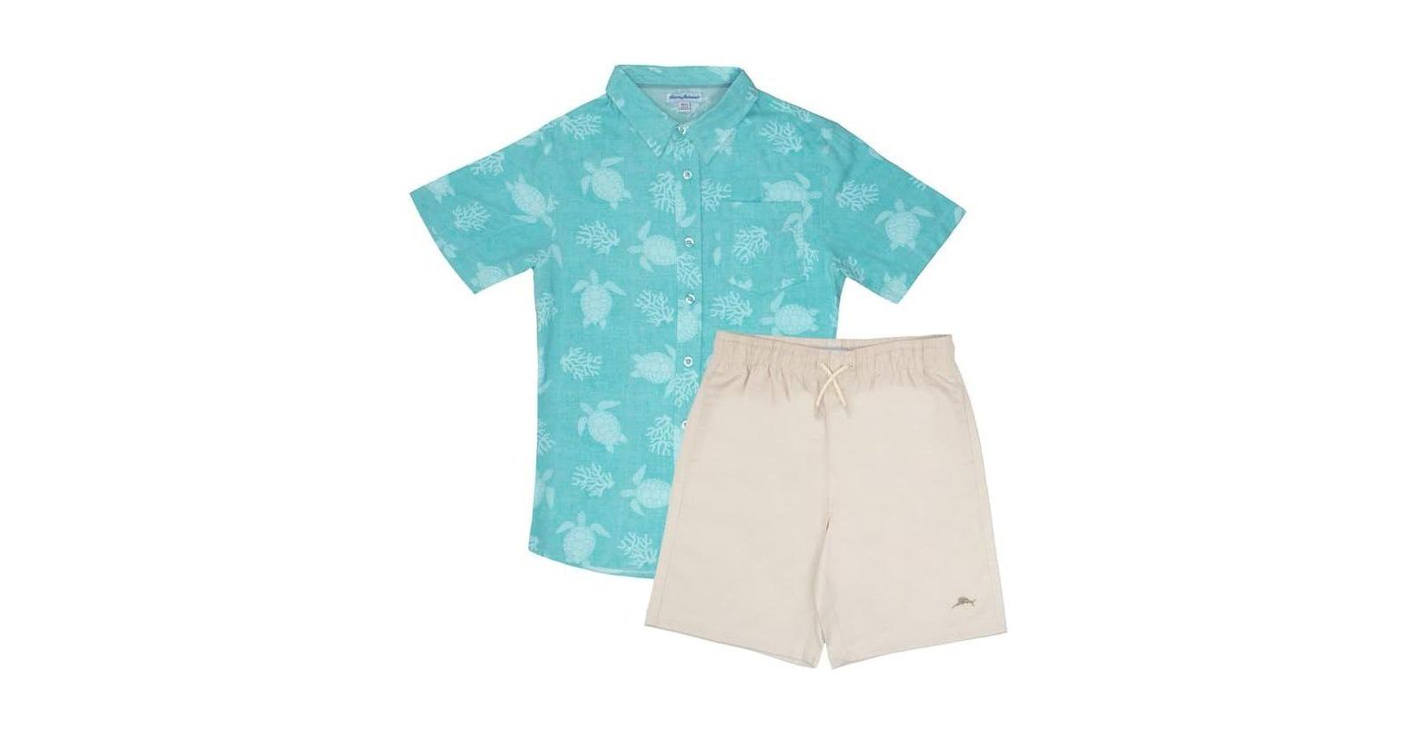 Летний комплект Tommy Bahama Boys 2 Piece Button Down Shirt and Shorts