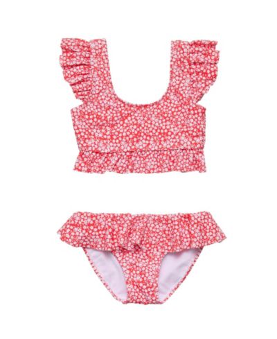 Snapper Rock Little Girls Ditsy Bloom Frilled Crop Bikini