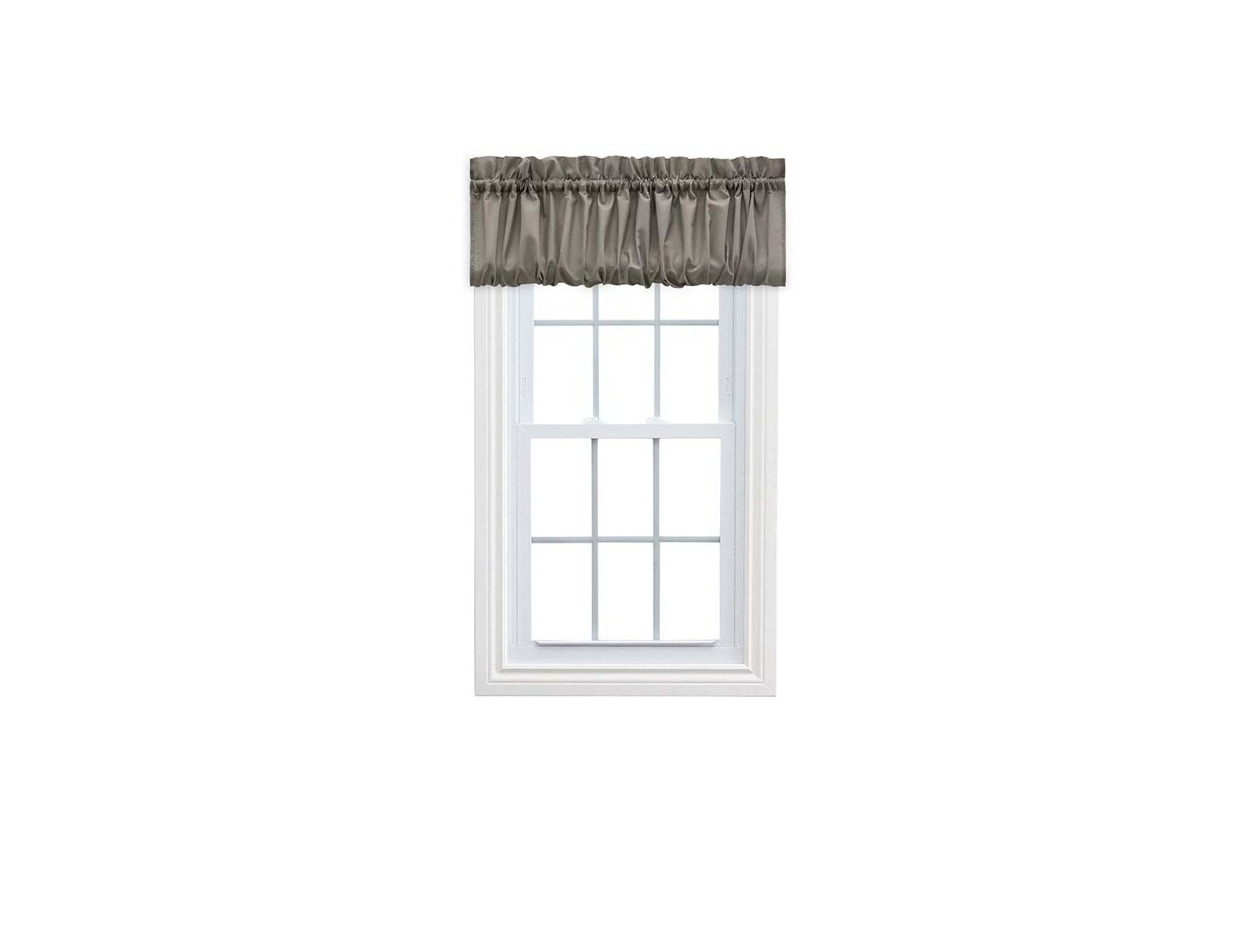 Валанс для окна Ellis Stacey 1.5" Rod Pocket High Quality Fabric Solid Color 60"x15" Grey