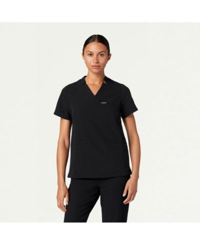 Jaanuu Women's Helia 3-Pocket Classic Notched V-Neck Scrub Top