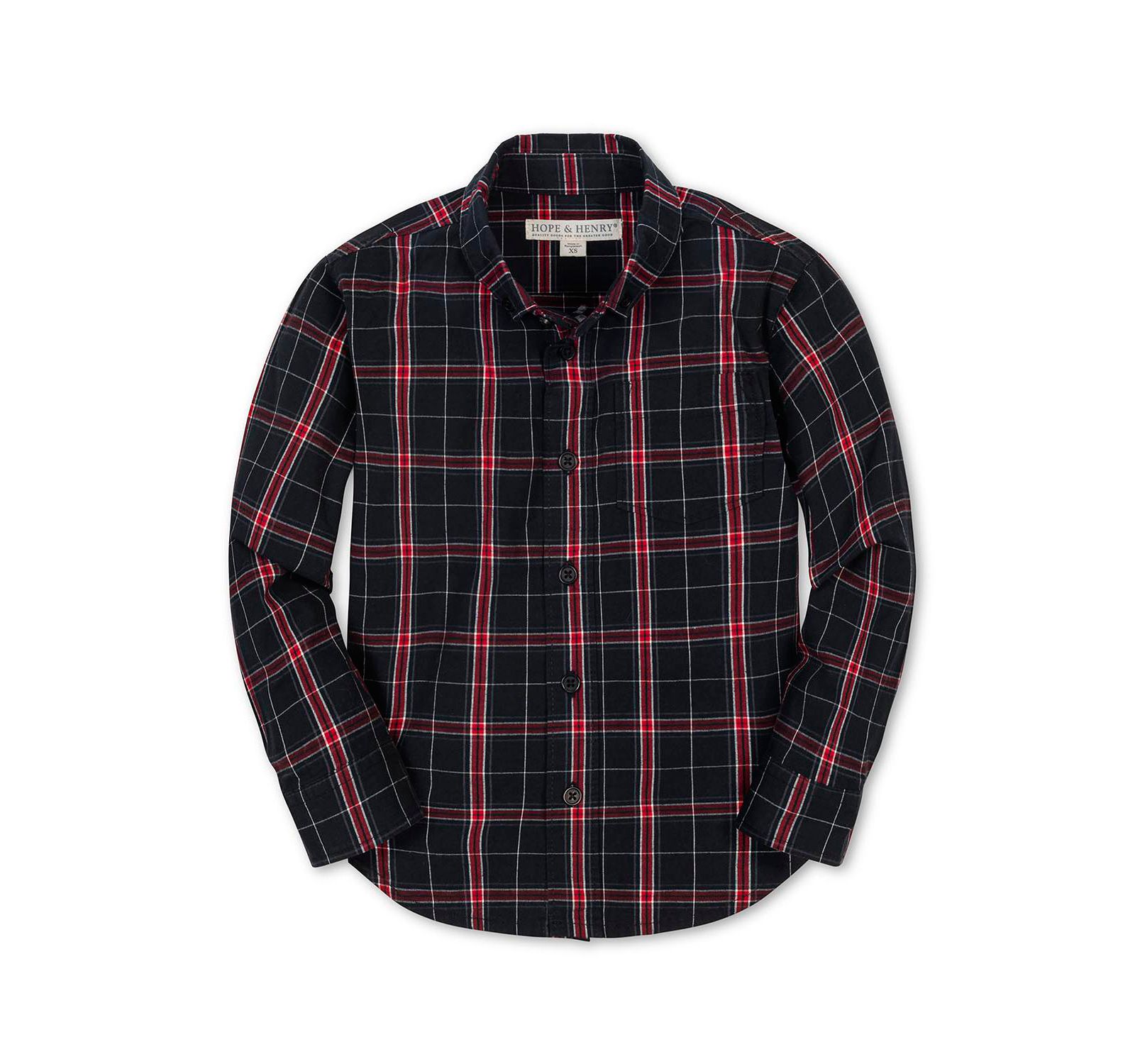 Детская рубашка Hope & Henry Organic Long Sleeve Stretch Poplin