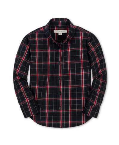Hope & Henry Hope and Henry Little and Big Boys' Organic Long Sleeve Stretch Poplin Shirt