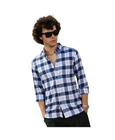 Мужская рубашка Campus Sutra Navy Blue Bi-Buffalo Check