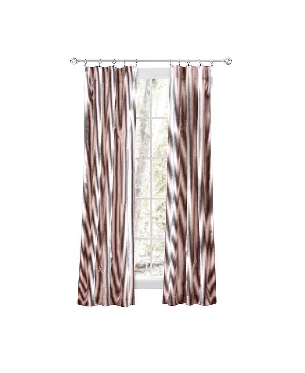 Парные шторы Ellis Curtain Plaza Classic Ticking Stripe с подхватами Brick