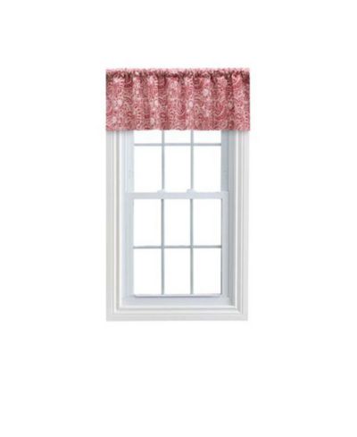 Ellis Segovia Printed Paisley Pattern on Ground 3" Rod Pocket High Quality Tailored Valance 50"x16" Red