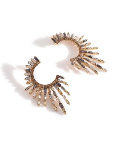 Серьги SOHI Women's Gold Embellished Rays Drop