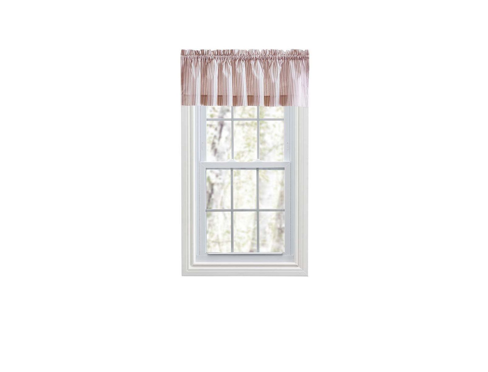 Классический тюль Ellis Curtain Plaza Ticking Stripe Rod Pocket Tailored Valance