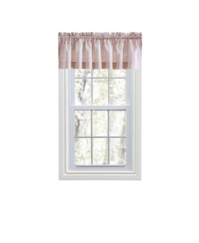 Ellis Curtain Plaza Classic Ticking Stripe Rod Pocket Tailored Valance