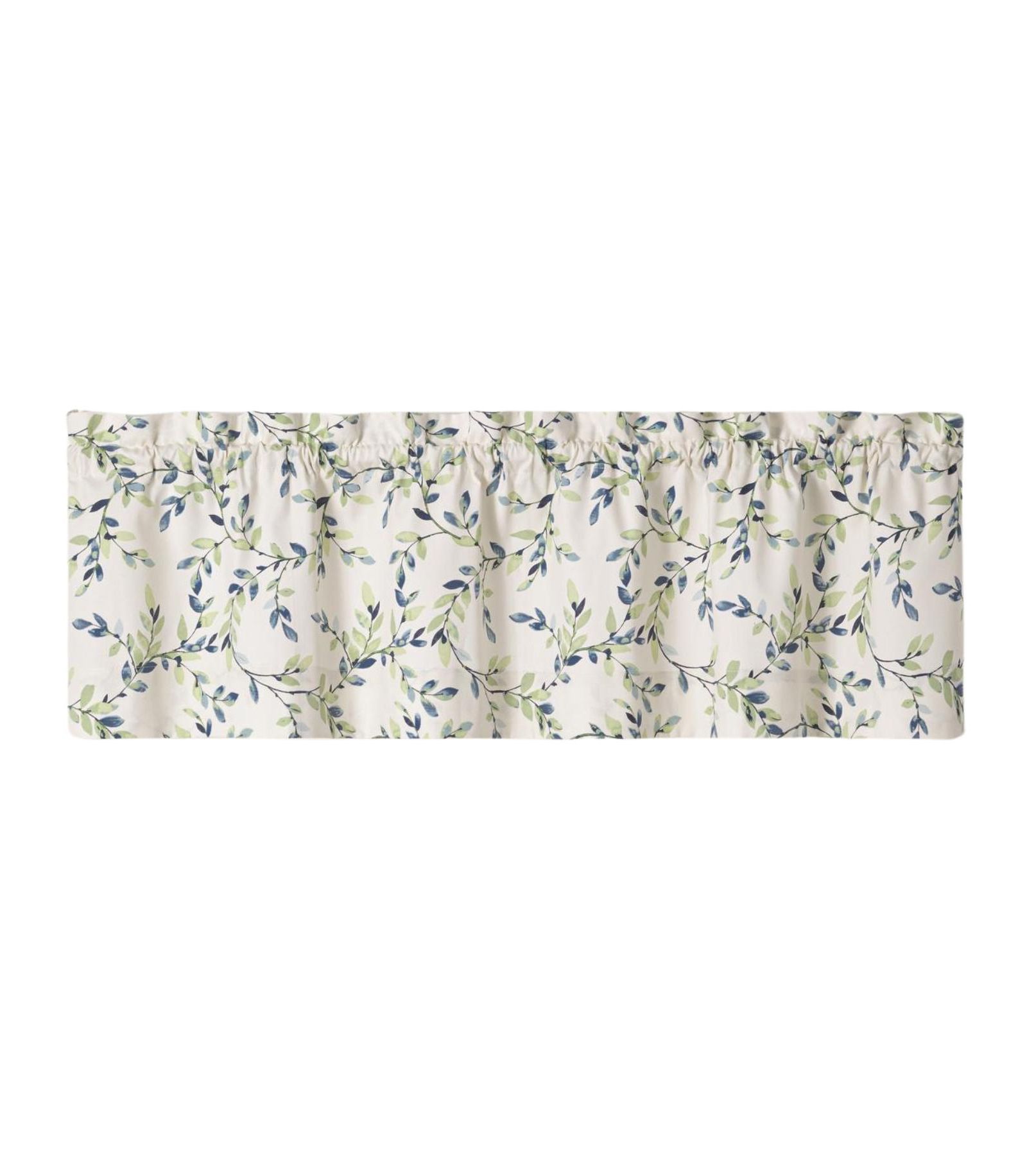 Ellis Vintage Stylish Medium Scale Printed Vine Pattern 1.5" Rod Pocket Tailored Valance 58"x15" Azure