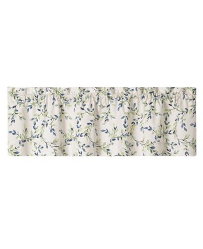 Ellis Vintage Stylish Medium Scale Printed Vine Pattern 1.5" Rod Pocket Tailored Valance 58"x15" Azure