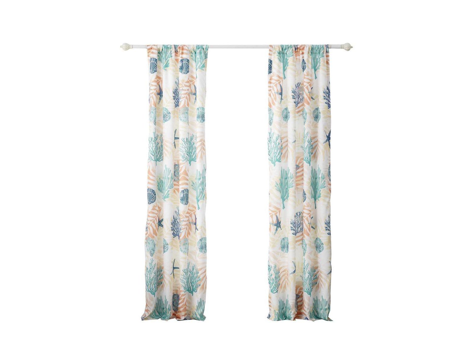 Greenland Home Fashions Montego Window Curtain Panel Pair 42 x 84 Aqua