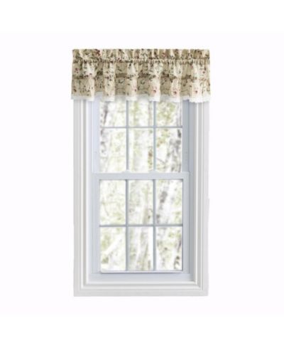 Декоративная занавеска Ellis Curtain Cherries Ruffled 1.5" Rod Pocket Valance 52" x 12"