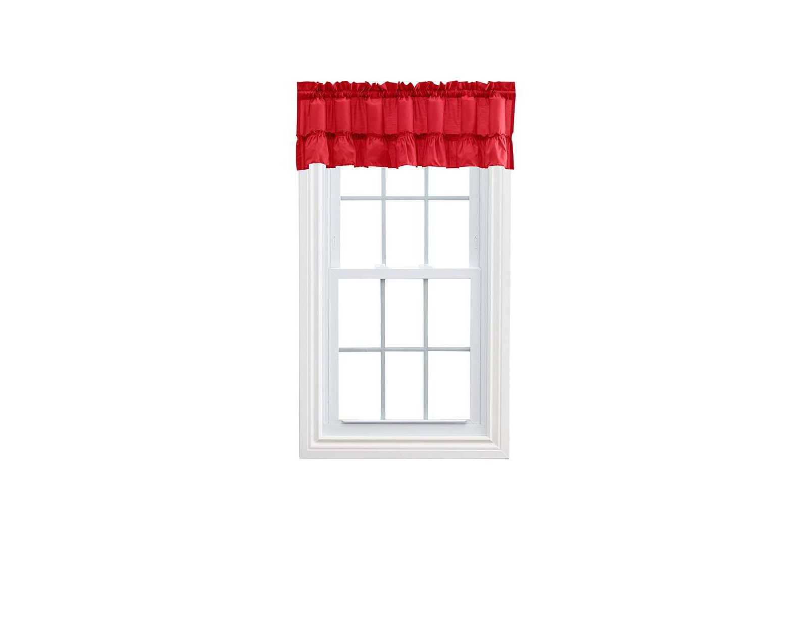 Ellis Stacey 1.5" Rod Pocket High Quality Fabric Solid Color Window Ruffled Filler Valance