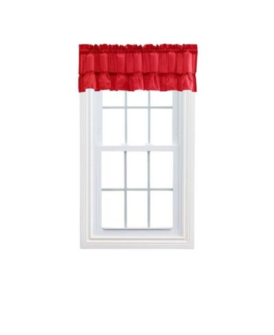 Ellis Stacey 1.5" Rod Pocket High Quality Fabric Solid Color Window Ruffled Filler Valance