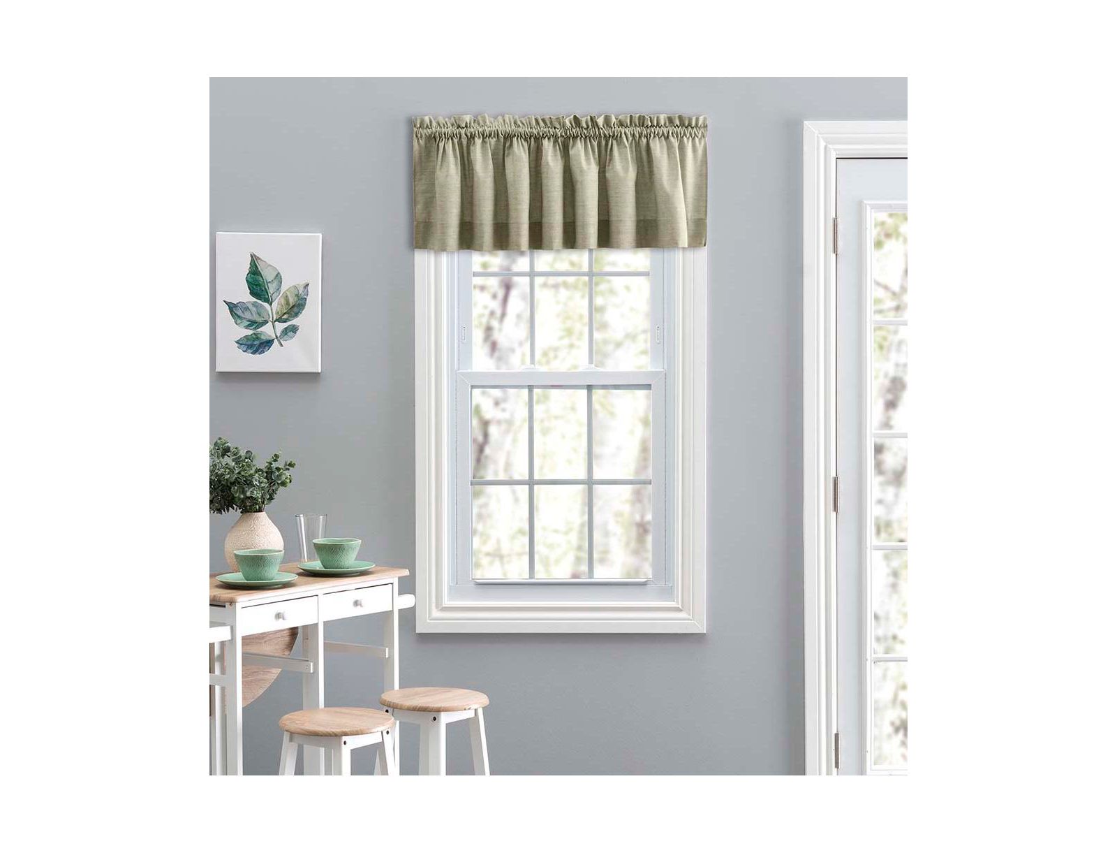 Занавеска Ellis Curtain Lisa Solid Color Poly Cotton Duck Fabric 1.5" Rod Pocket 58"x15" Mist