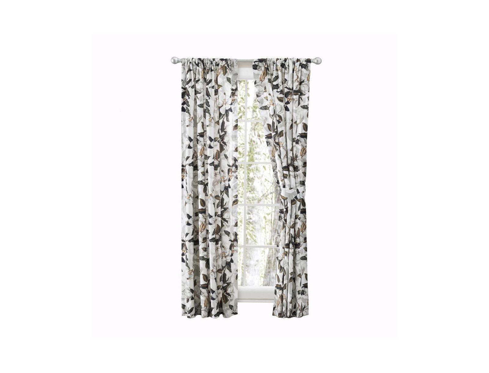 Ellis Curtain Magnolia Lined 3" Rod Pocket Curtain Panel Pair with Tiebacks