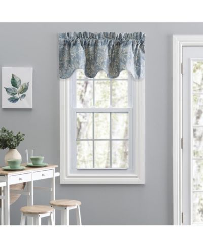 Ellis Curtain Декоративная занавеска Lexington Leaf, синяя, 58"x15"