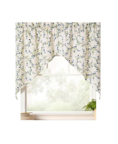 Штора Ellis Vintage Stylish Medium Scale Printed Vine Pattern 1.5" Rod Pocket 56"x36" Azure