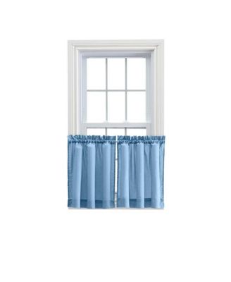 Ellis Curtain 1.5" Rod Pocket High Quality Fabric Solid Color Window Tailored Tier Pair Slate