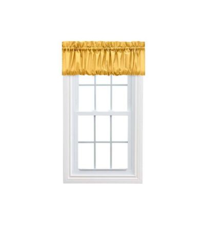 Ellis Curtain Ellis Stacey 1.5" Rod Pocket High Quality Fabric Solid Color Window Balloon Valance 60"x15"