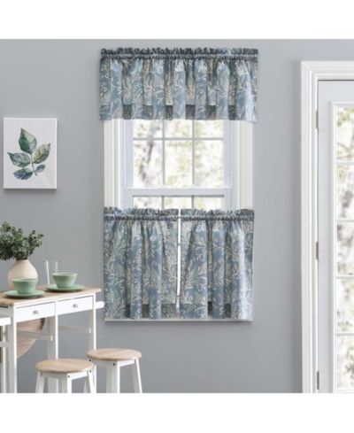 Ellis Curtain Lexington Leaf Pattern on Colored Ground Tailored Valance 58"x15"